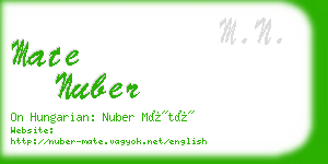 mate nuber business card